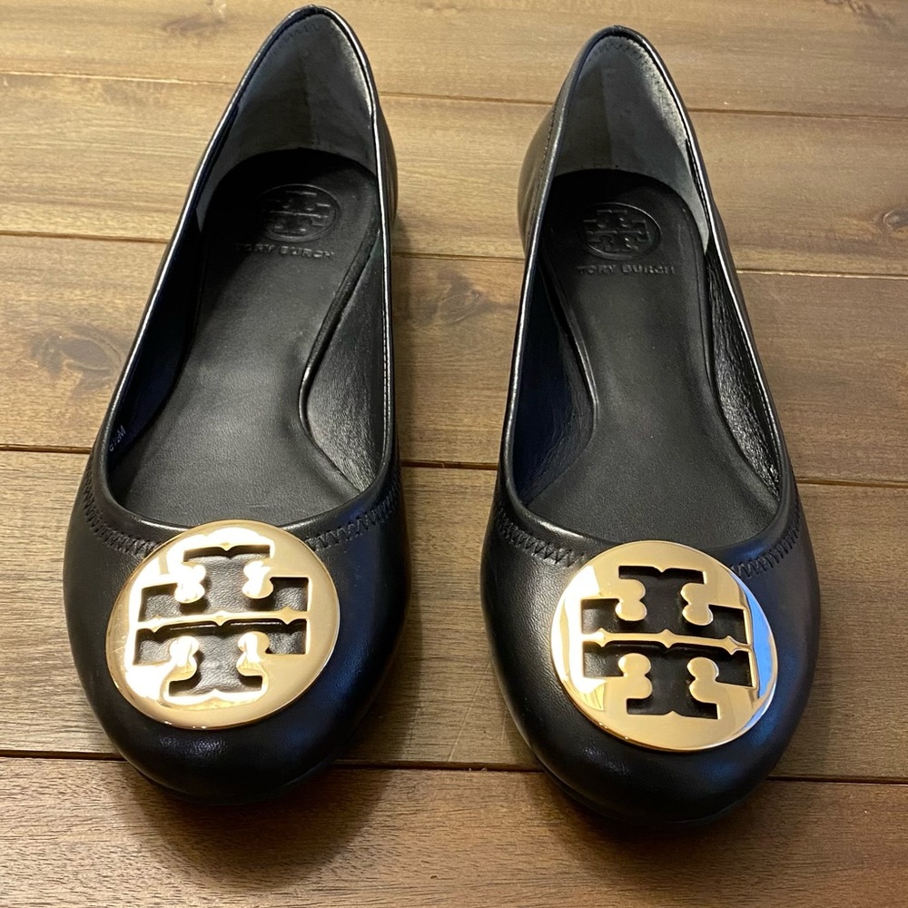Authentic Tory Burch black Reva flats